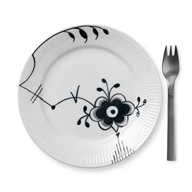 Black Fluted mega plate 6, Ø 19 cm Royal Copenhagen