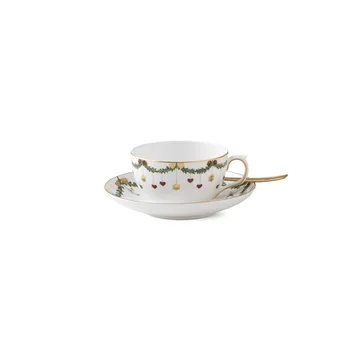 Star Fluted Christmas cup and saucer - 32 cl - low handle - Royal Copenhagen