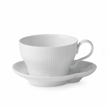 White Elements cup with saucer 26 cl - 26 cl - Royal Copenhagen