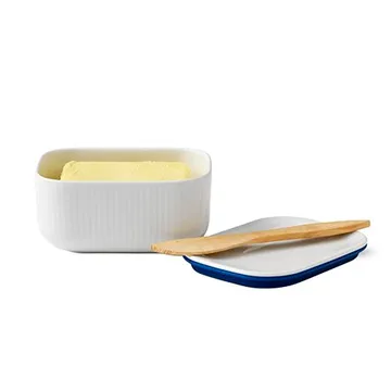 White Fluted butter jar - 6.8 cm - Royal Copenhagen