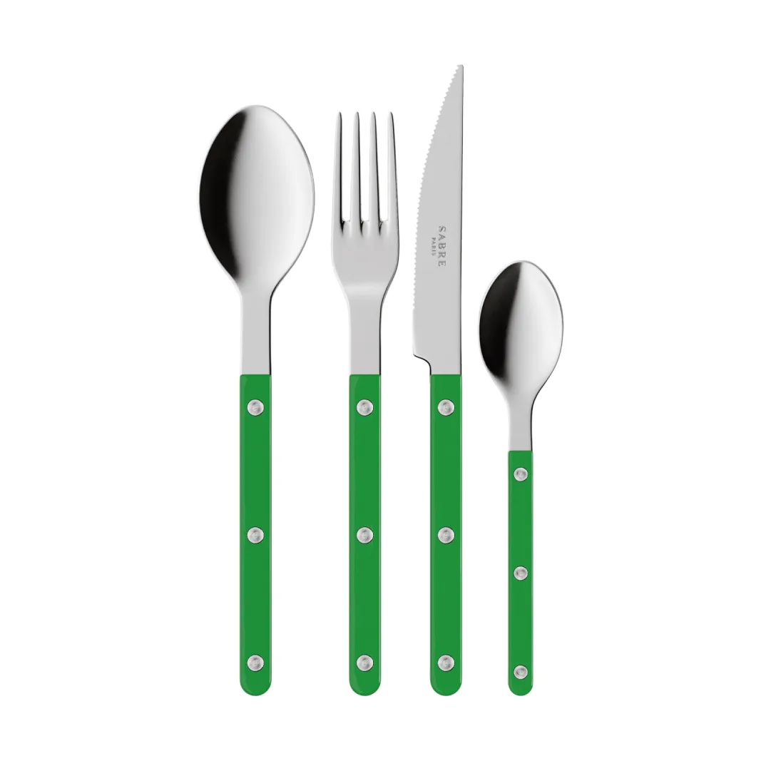 Bistrot solid cutlery set 4 pieces, Garden green SABRE Paris