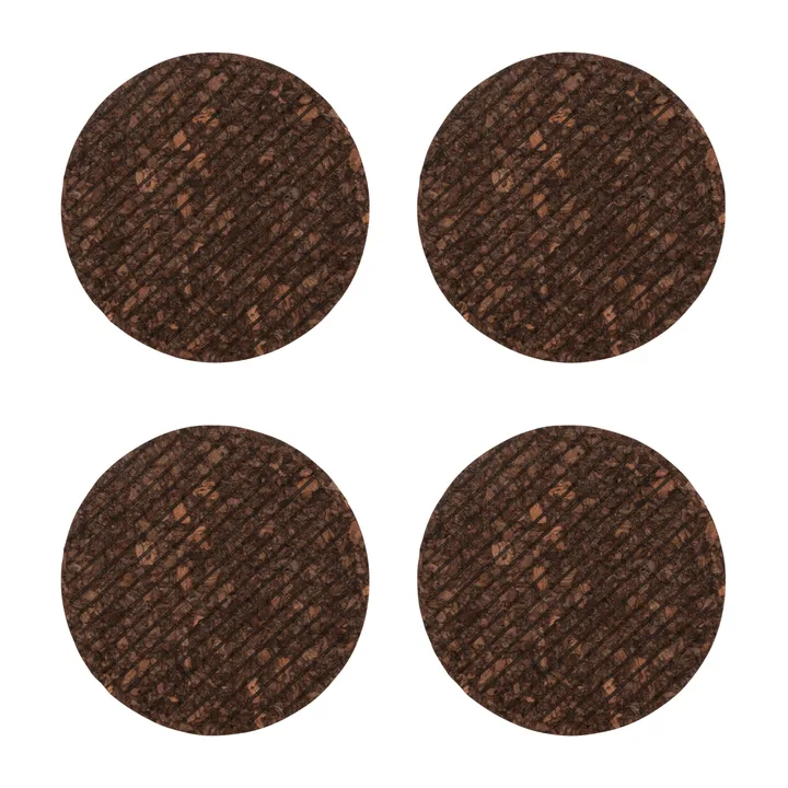 Dante coaster in cork 4-pack - Brown - Sagaform