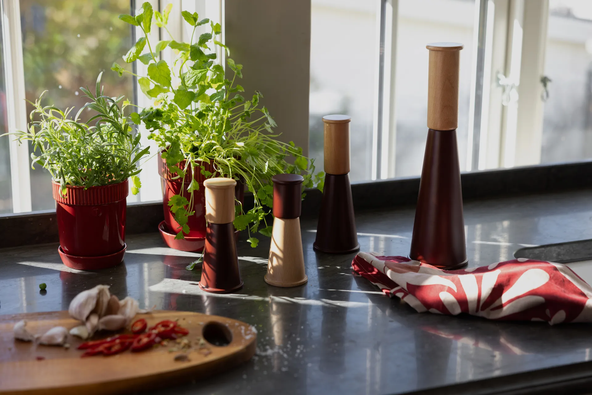 Edith kitchen towel 50x70 cm 2-pack, Wine red Sagaform