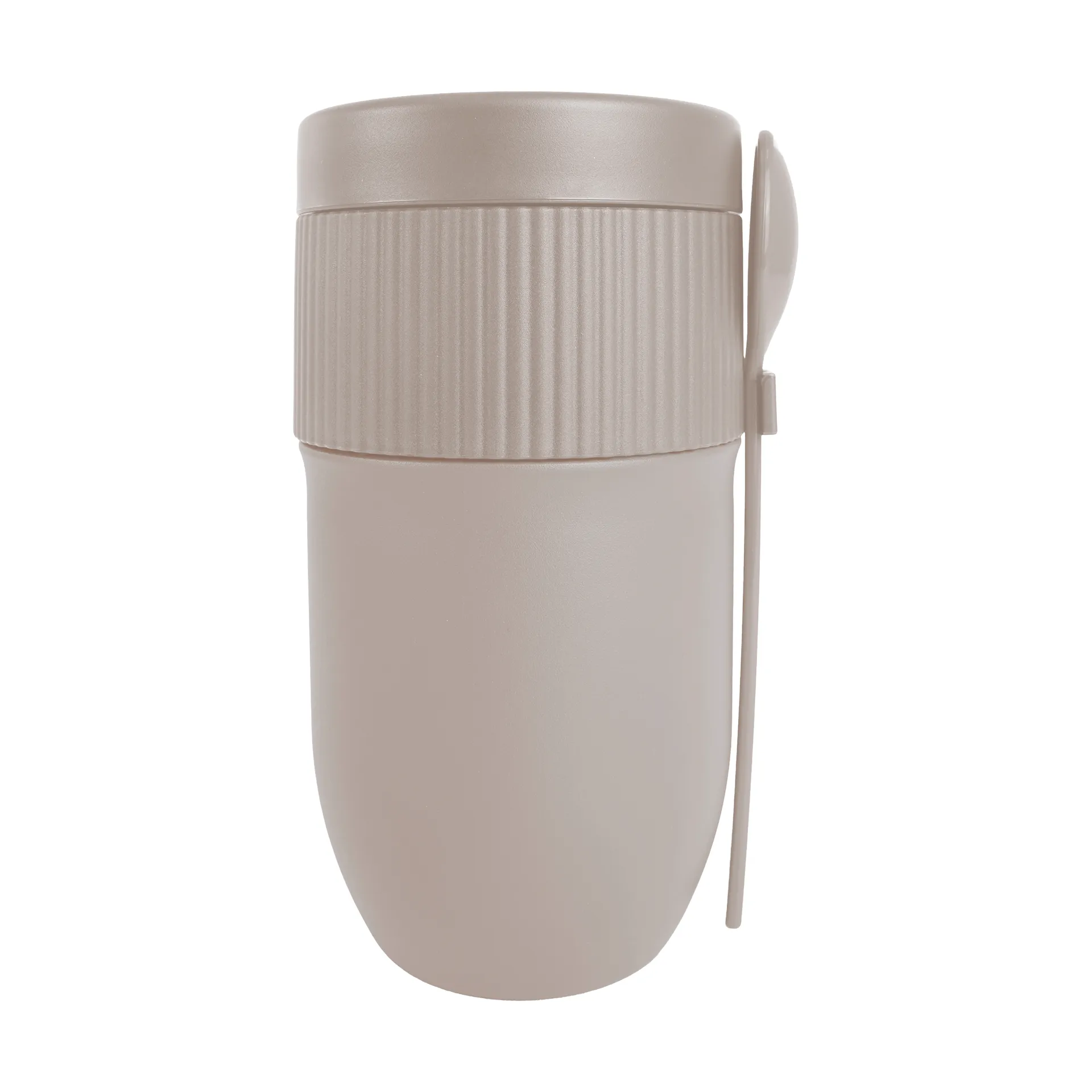 Ted food thermos yoghurt mug with spoon, Beige Pantone Warm gray 3C, 32 cl Sagaform