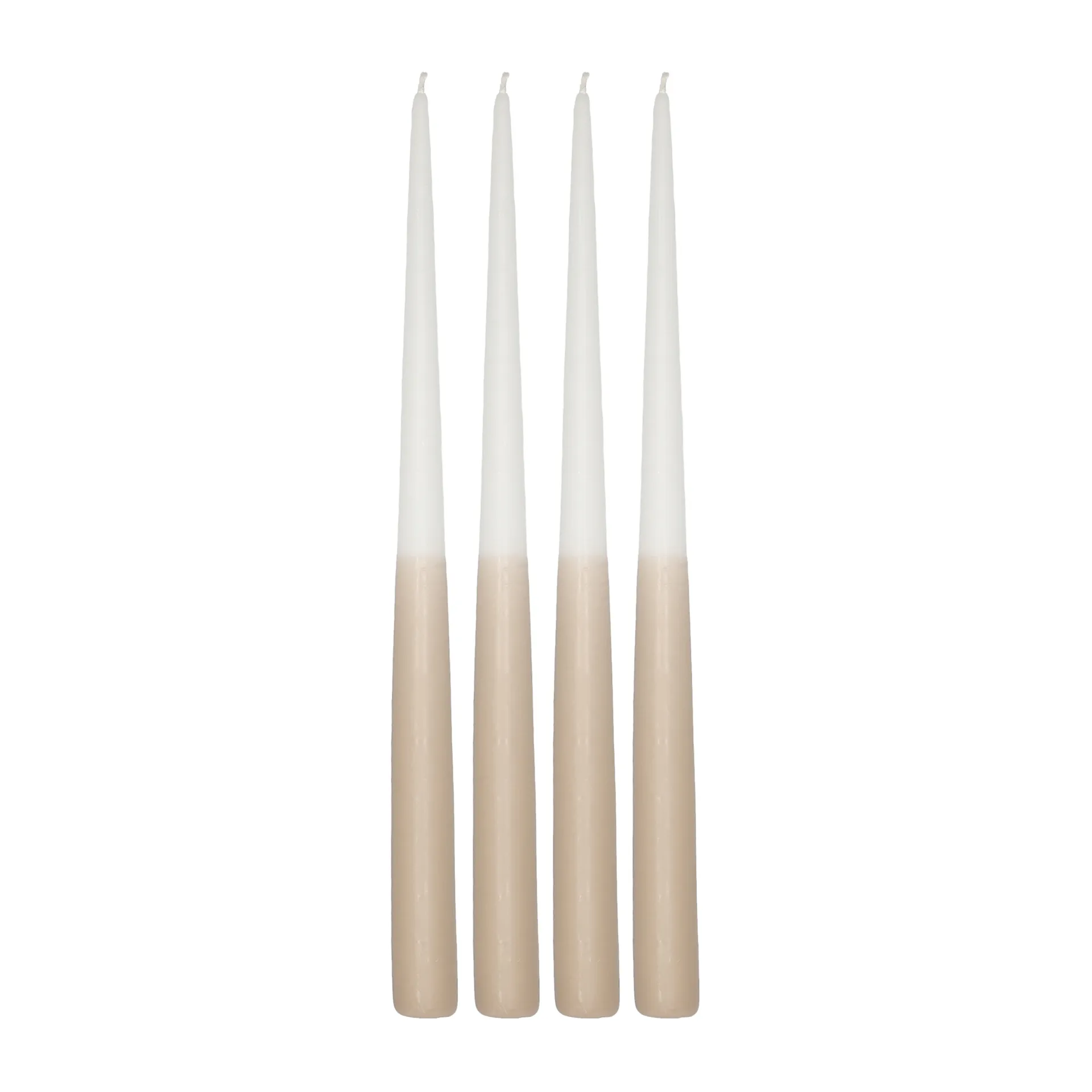 Affinity two-toned long candles 4 pack 32 cm, White-sand Scandi Essentials