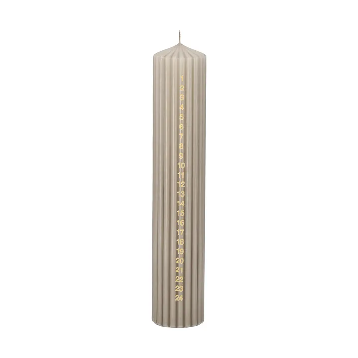 Awaiting advent candle - Linen, 25 cm - Scandi Essentials