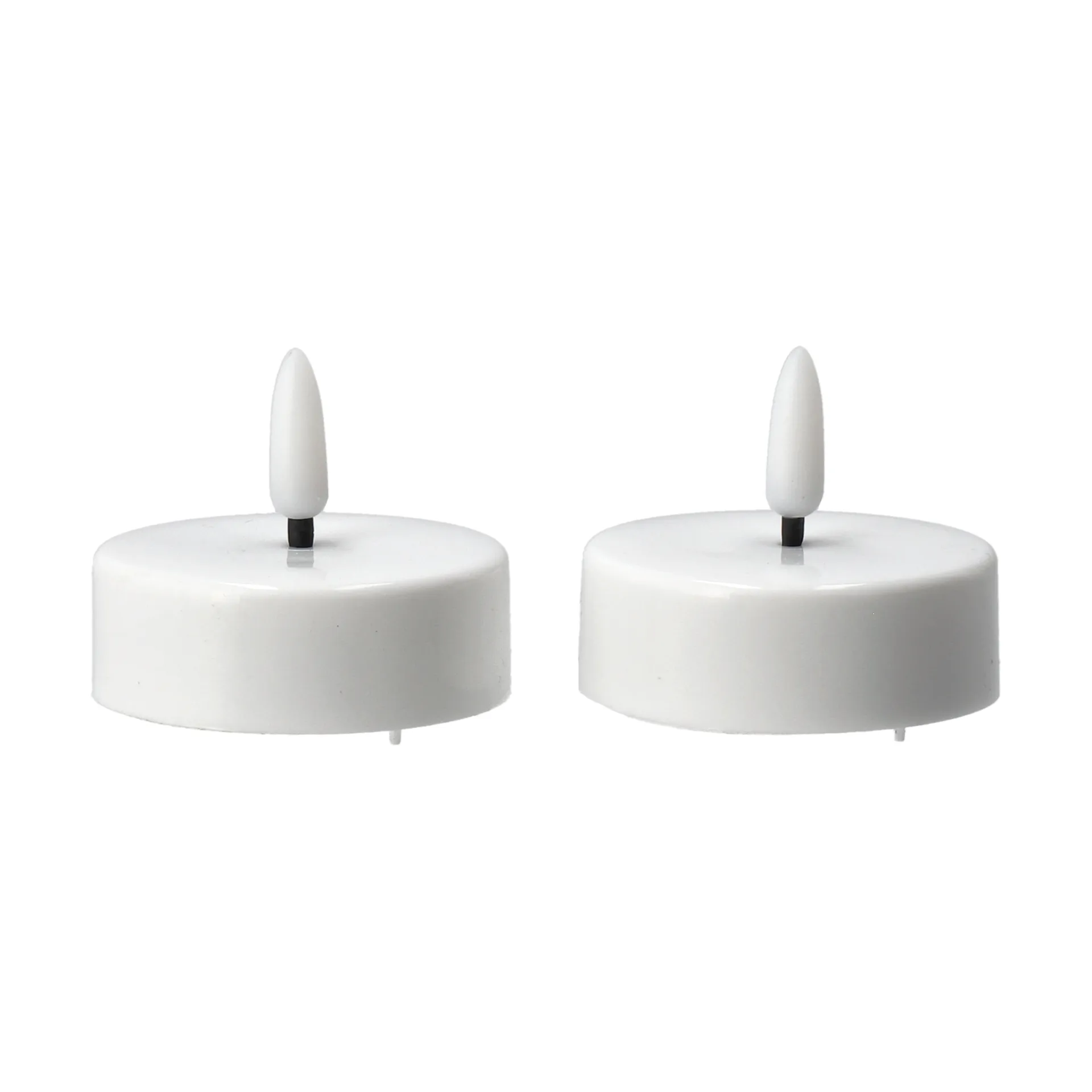 Bright LED tealight Ø5.8 cm 2-pack, White Scandi Essentials