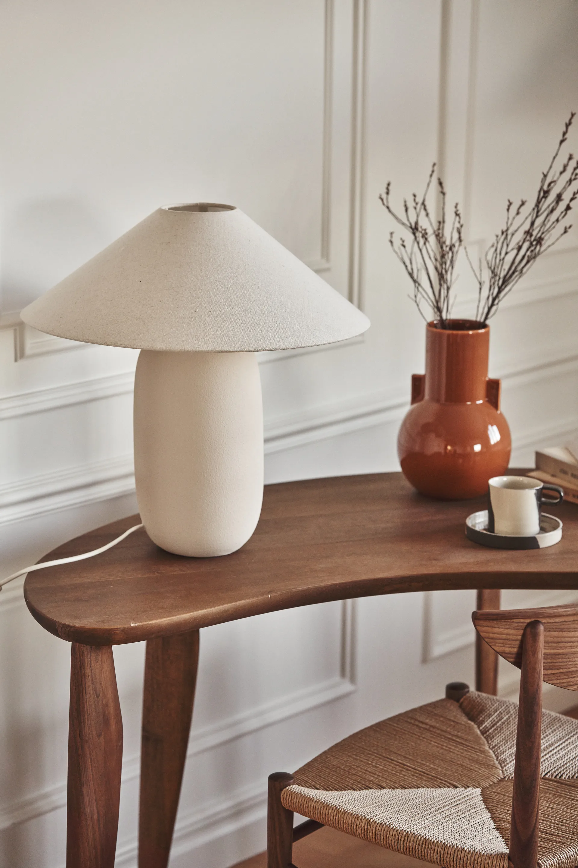Boulder table lamp 48 cm beige-nature Scandi Living
