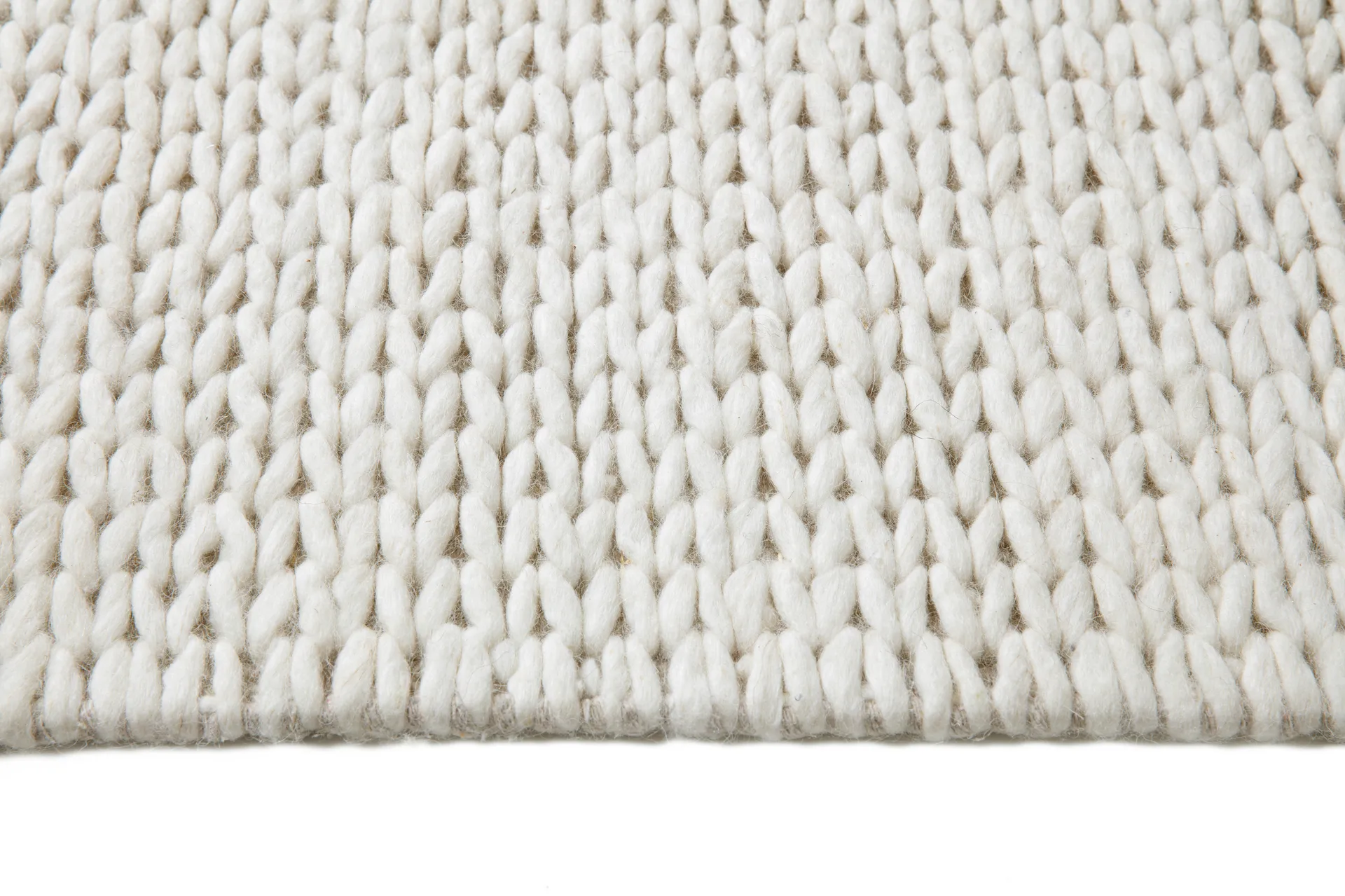 Braided wool carpet natural white, 200x300 cm Scandi Living