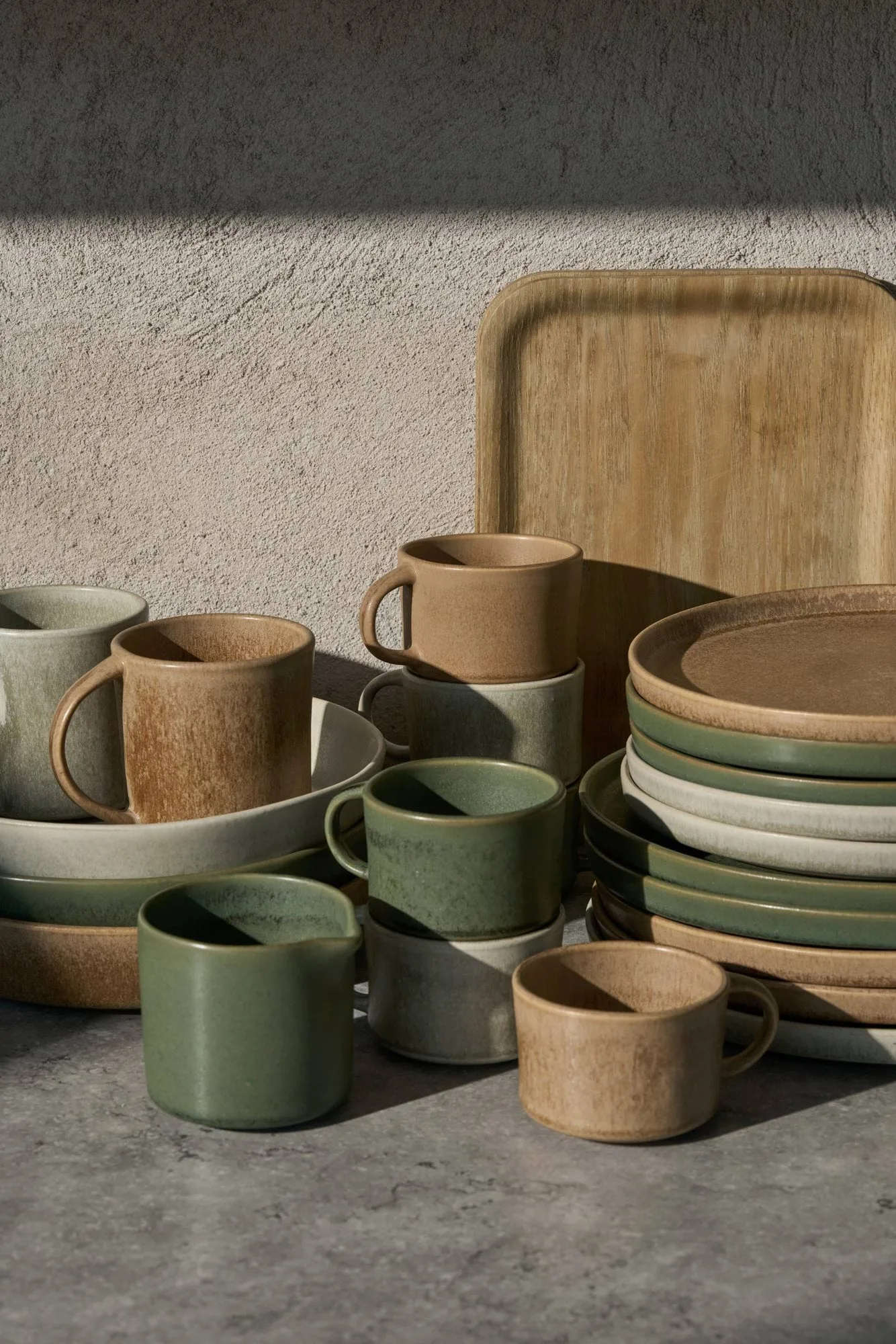 Clay pasta plate, Green, Ø23 cm Scandi Living