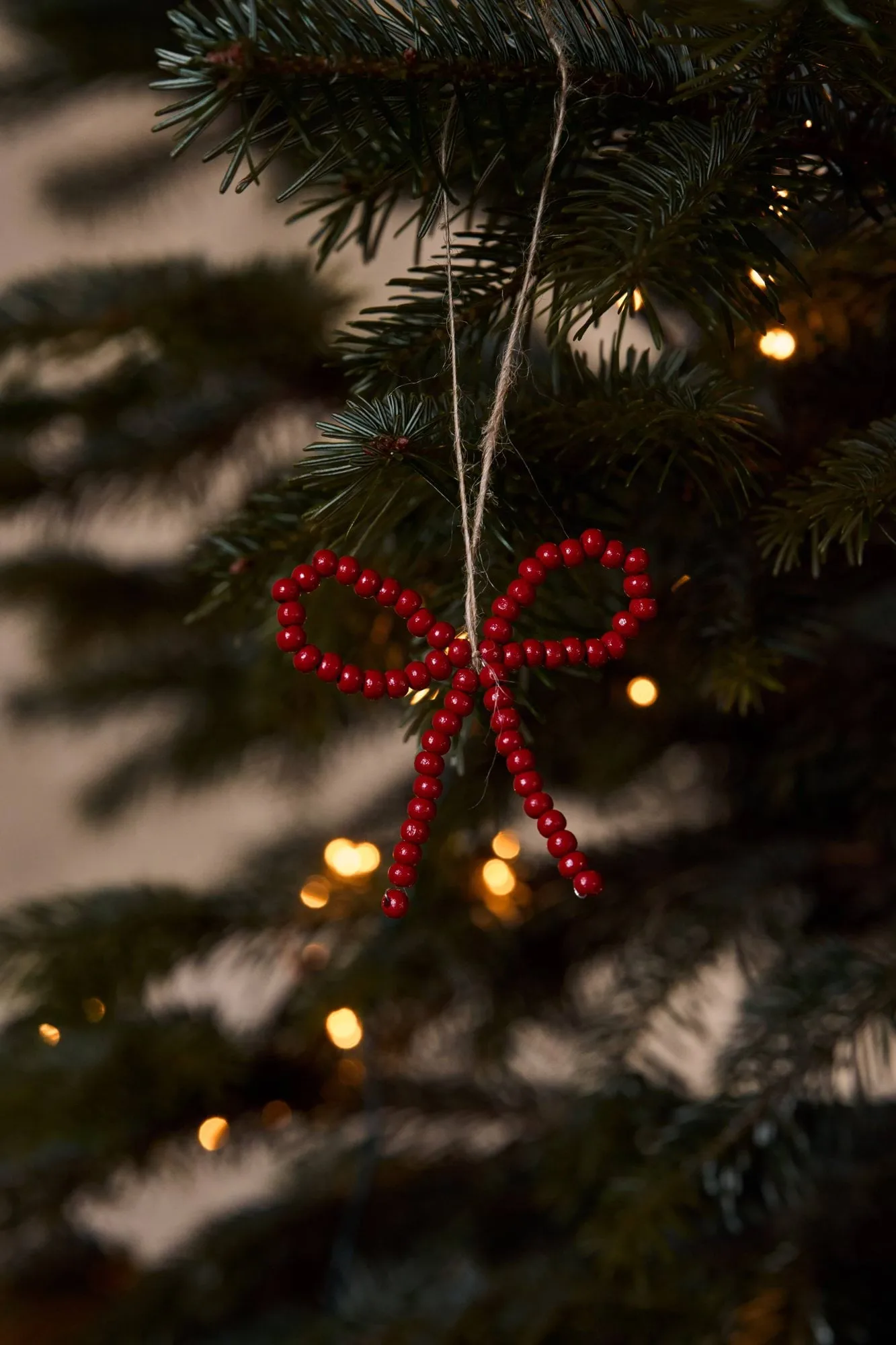 Craft Christmas tree ornament bow 3-pack, Red Scandi Living