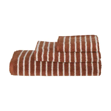 Drift bath towel 70x140 cm - Brown-white - Scandi Living