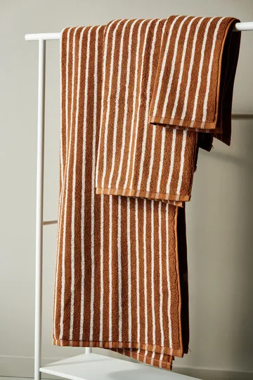 Drift bath towel 70x140 cm - Brown-white - Scandi Living