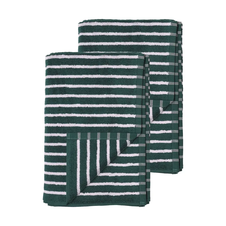 Drift bath towels 100x150 cm 2-pack - Green-purple - Scandi Living