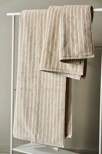 Drift towel 30x50 cm - Beige-white - Scandi Living