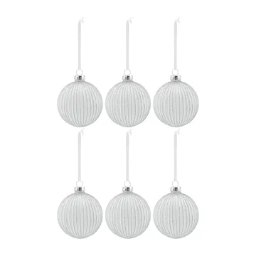 Holiday baubles 6-pack - White - Scandi Living