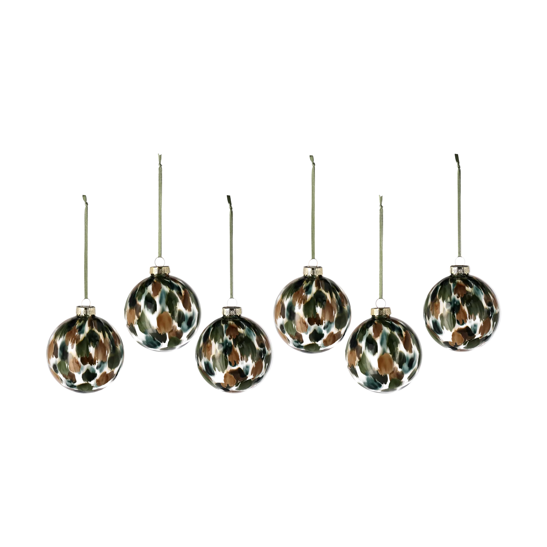 Overcast Christmas bauble Ø8 cm 6-pack, Green Scandi Living