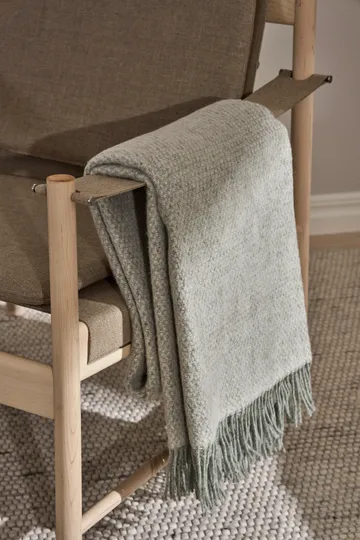 Sandstone wool throw 130x180 cm - Sage Melange - Scandi Living