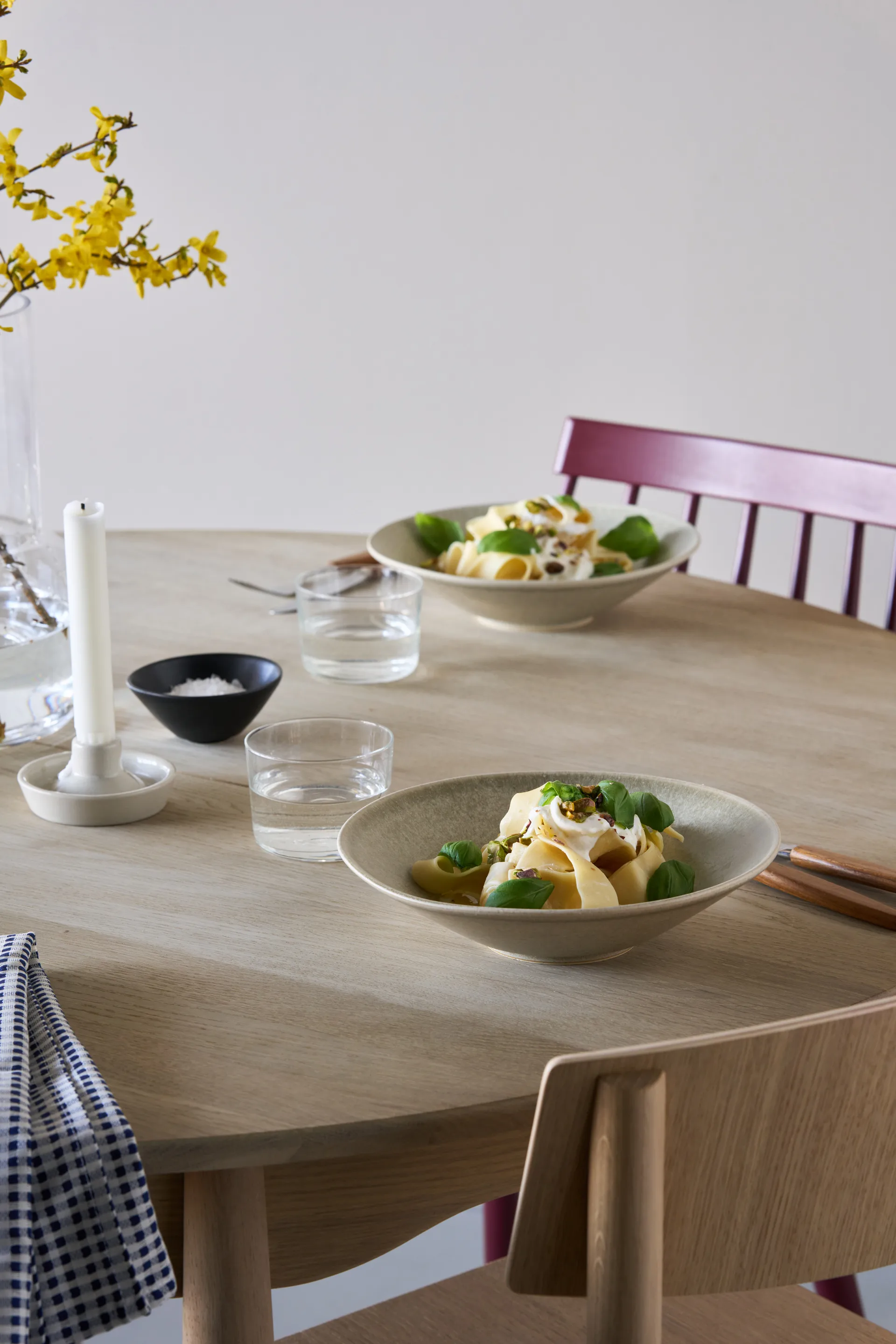 Terra pasta plate, Beige stoneware, Ø22,5 cm Scandi Living