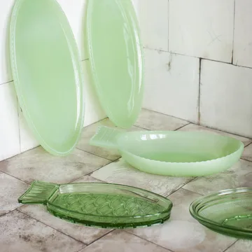 Fish & Fish serving saucer 14x26 cm - jadeite green - Serax