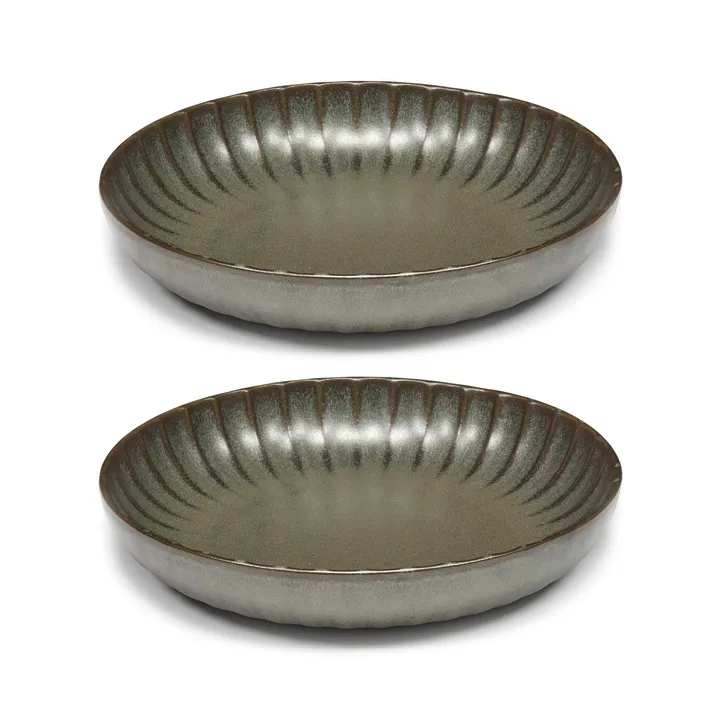 Inku high plate L Ø23 cm 2-pack - Green - Serax