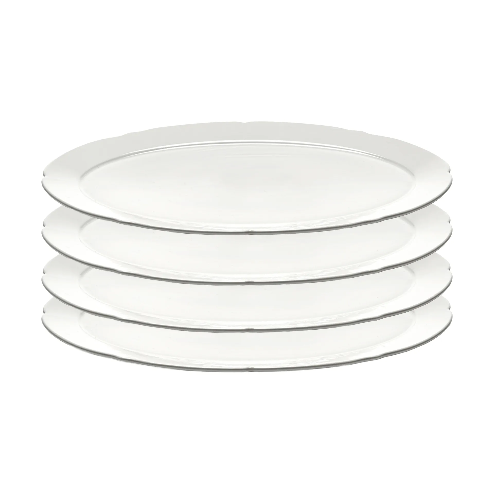 Silhouette oval plate L 21x30 cm 4-pack, White Serax