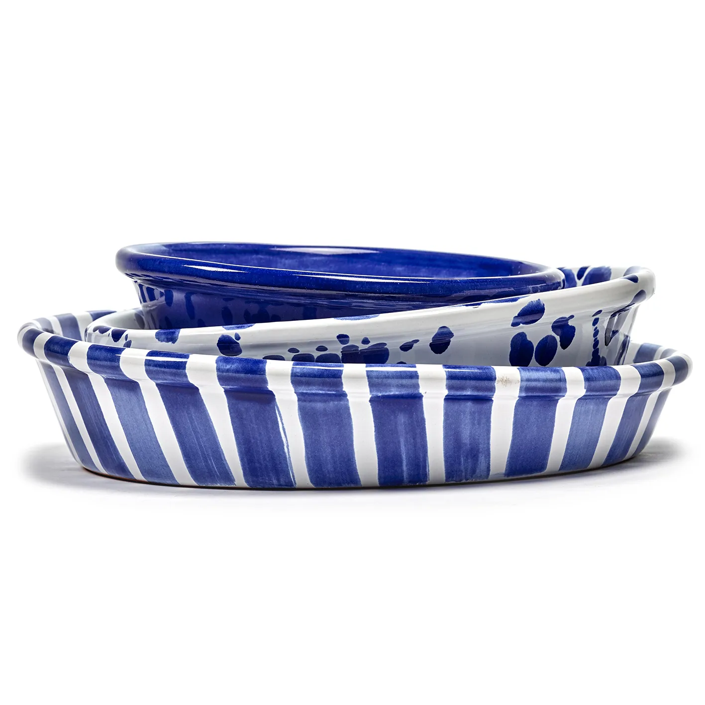 Table Nomade salad bowl L, white-blue Serax