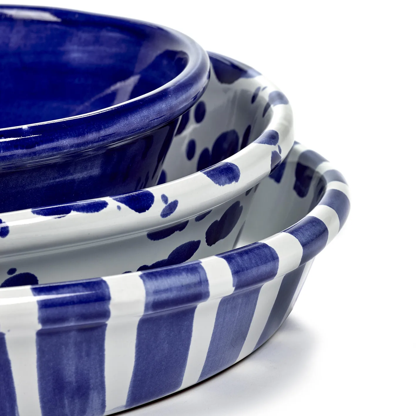Table Nomade salad bowl L, white-blue Serax