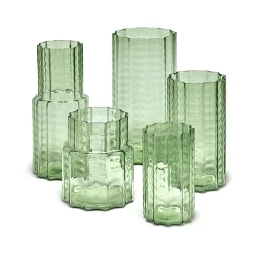Waves 01 vase 21 cm - Green-clear - Serax