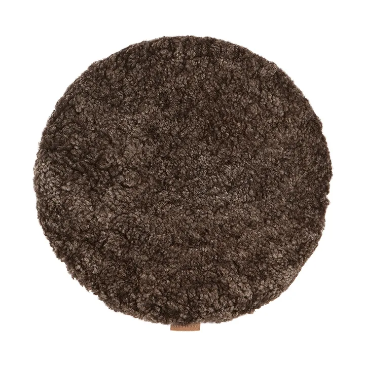 Jill padded chair cushion - Cappuccino (brown), Ø36 cm - Shepherd of Sweden