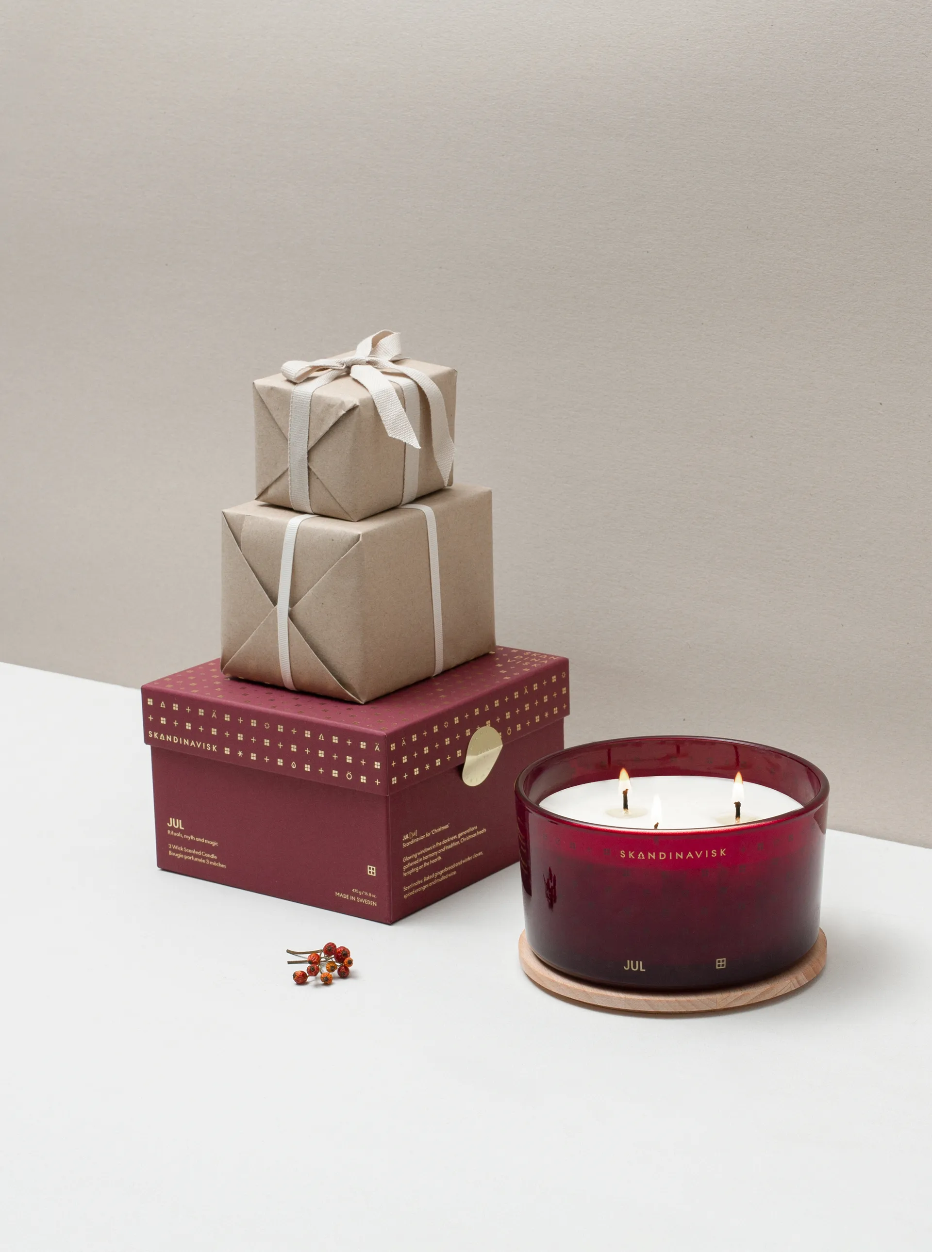 Christmas candle, 475g Skandinavisk
