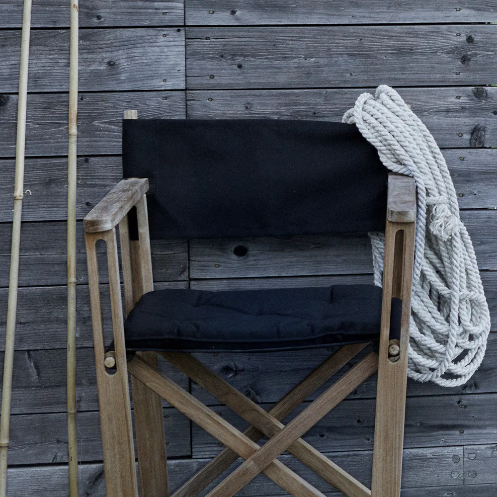 Kryss Dining armchair, Slate dark grey, teak Skargaarden