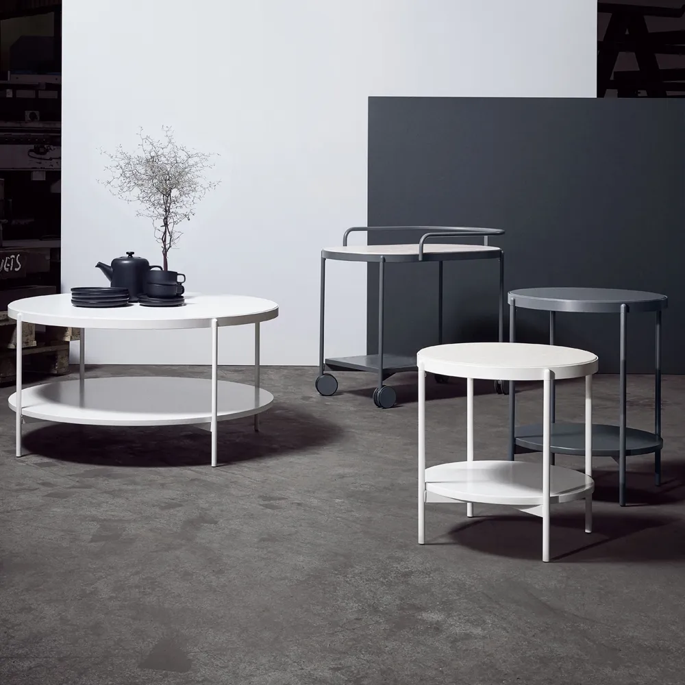 Lene serving trolley, White, white pigmented ash veneer SMD Design