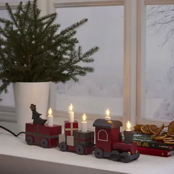 Christmas train advent candleholder - Multi - Star Trading