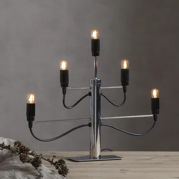 Milano 5 candlestick 46cm - Chrome - Star Trading