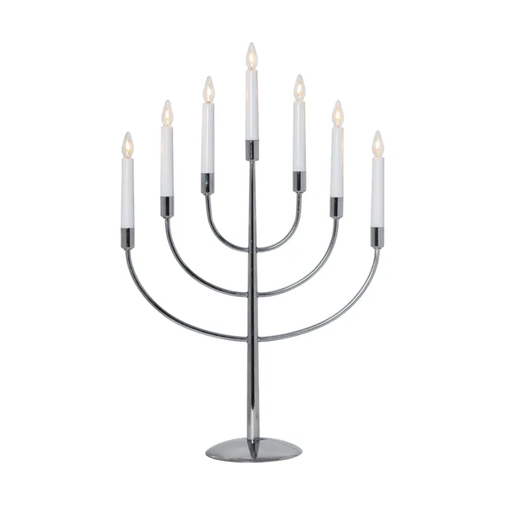 Titus candlestick 38 cm - Chrome metal - Star Trading