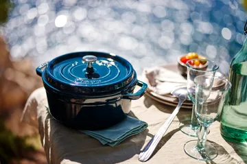 La Mer round casserole dish - three layered enamel - 6.7 l - STAUB
