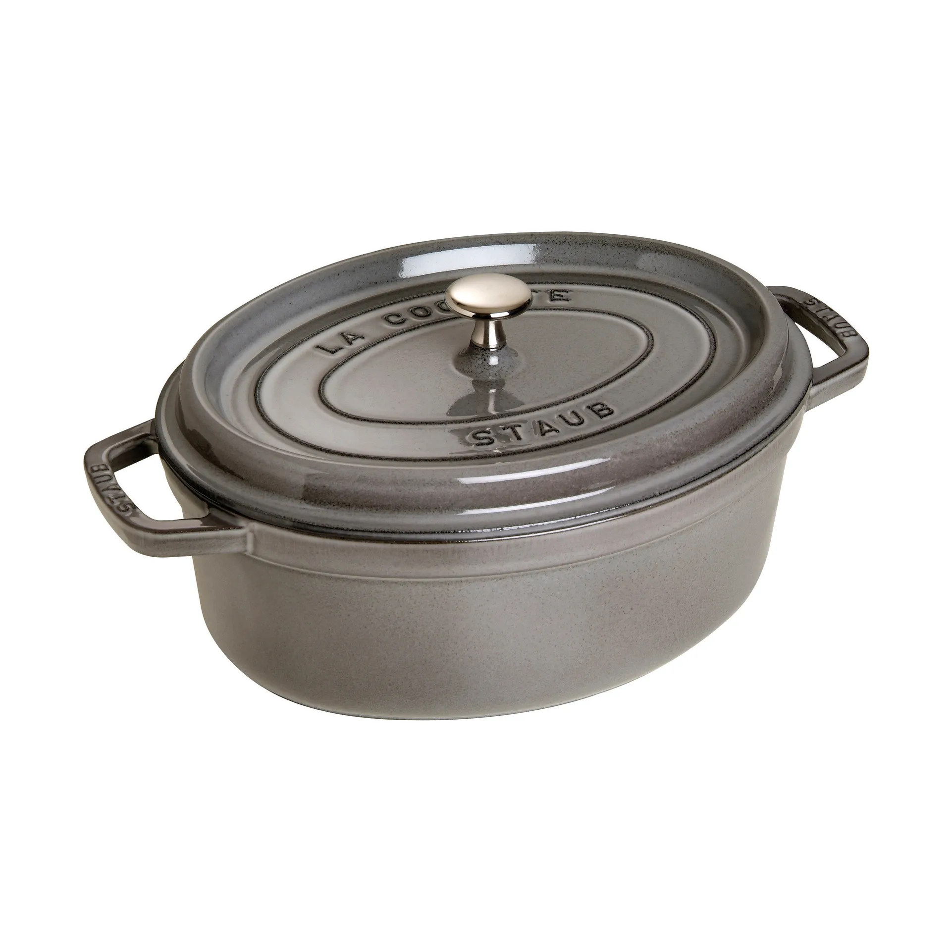 Staub La Cocotte oval cast iron pot 3.2 L, Graphite gray STAUB