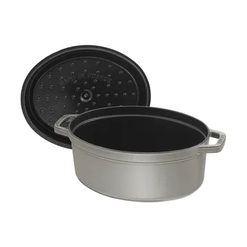 Staub La Cocotte oval pot cast iron 1 L - Graphite gray - STAUB