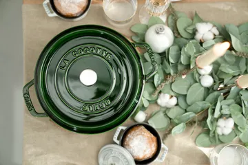 Staub La Cocotte round casserole cast iron 2.6 L - Basil green - STAUB