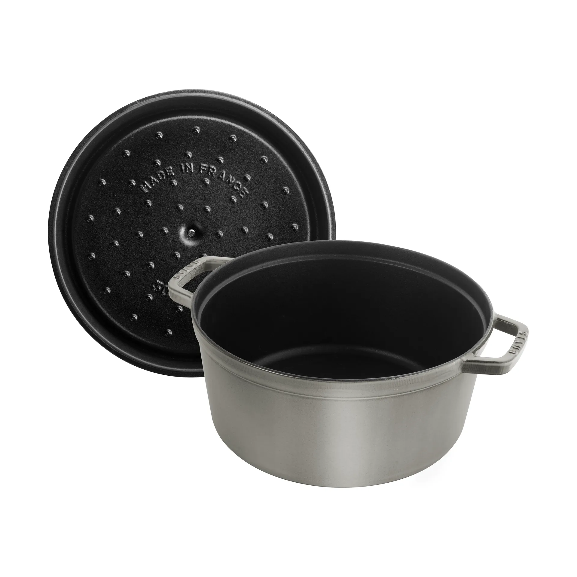 Staub La Cocotte round casserole cast iron 8.4 L, Graphite gray STAUB