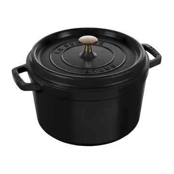 Staub round casserole dish high 4.8 L - Mattblack - STAUB