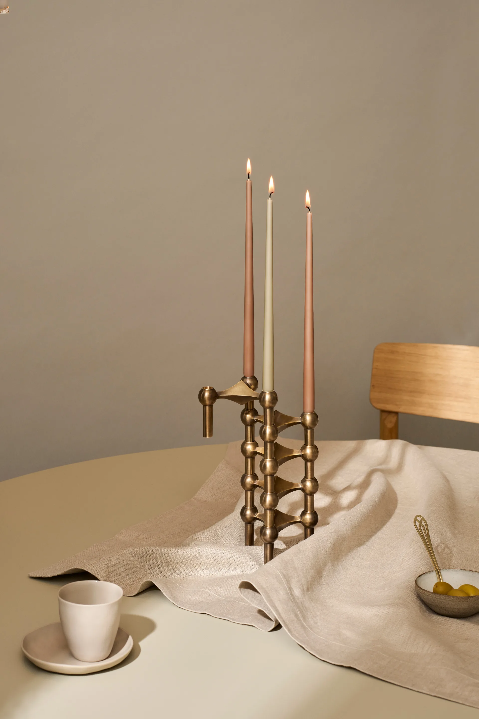 Nagel candle holder, Bronzed brass STOFF Nagel