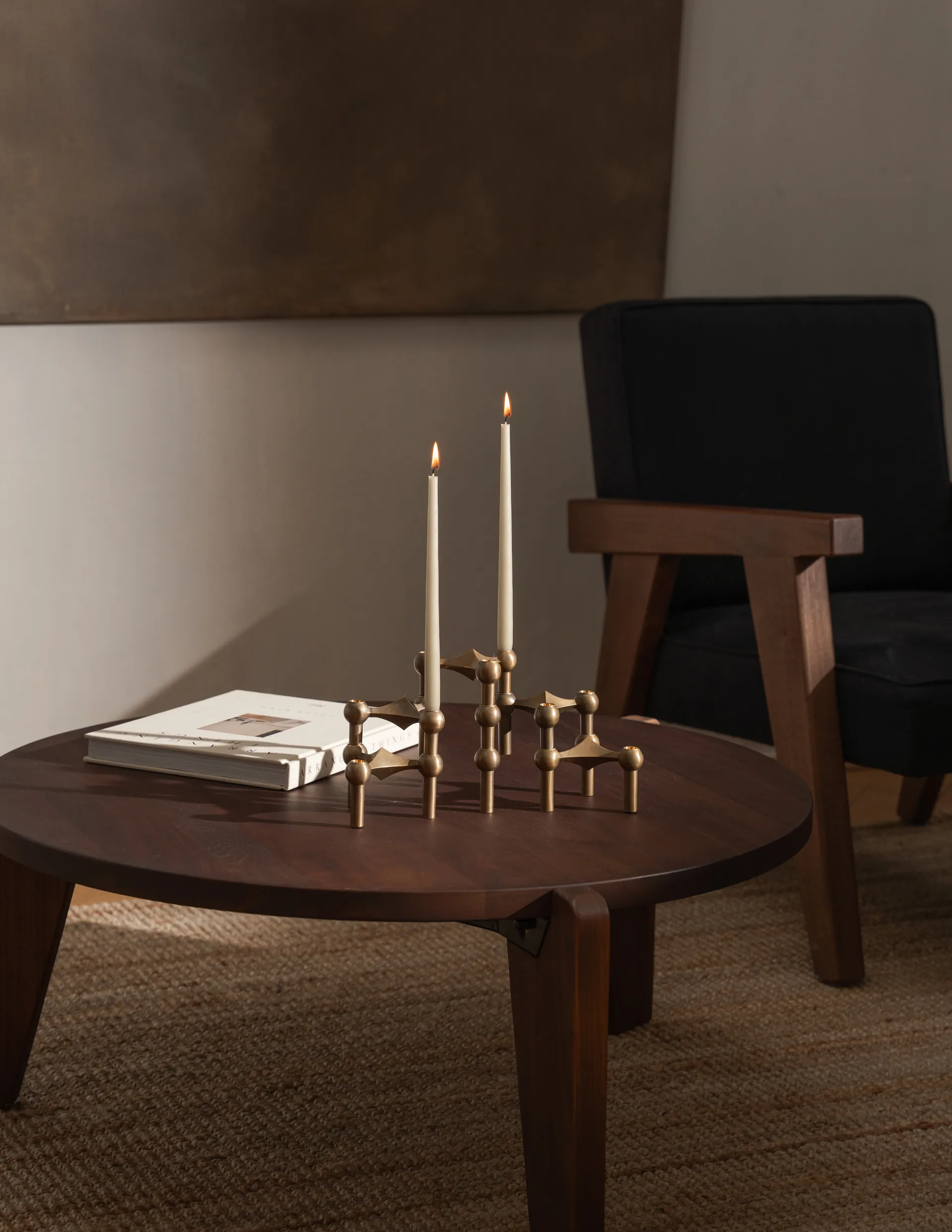 Nagel candle holder, Bronzed brass STOFF Nagel