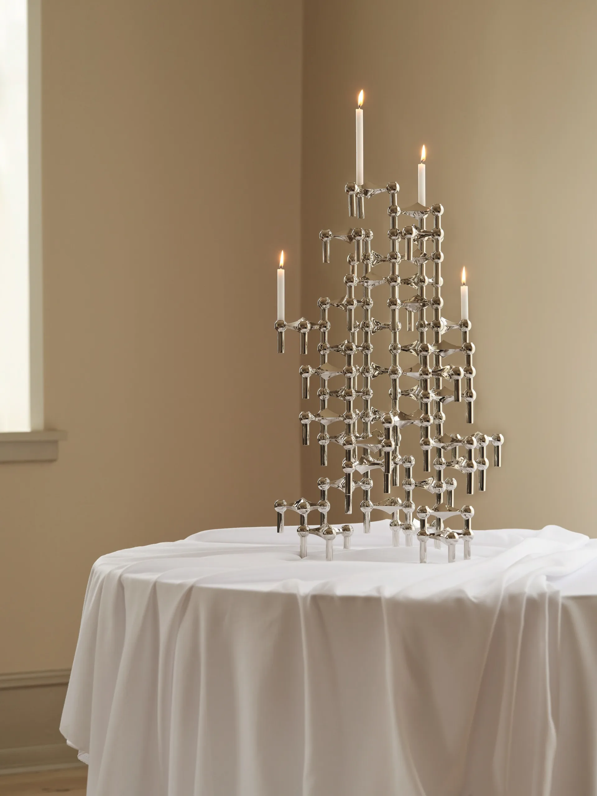 STOFF Nagel candle sticks 3-pack, chromium STOFF Nagel