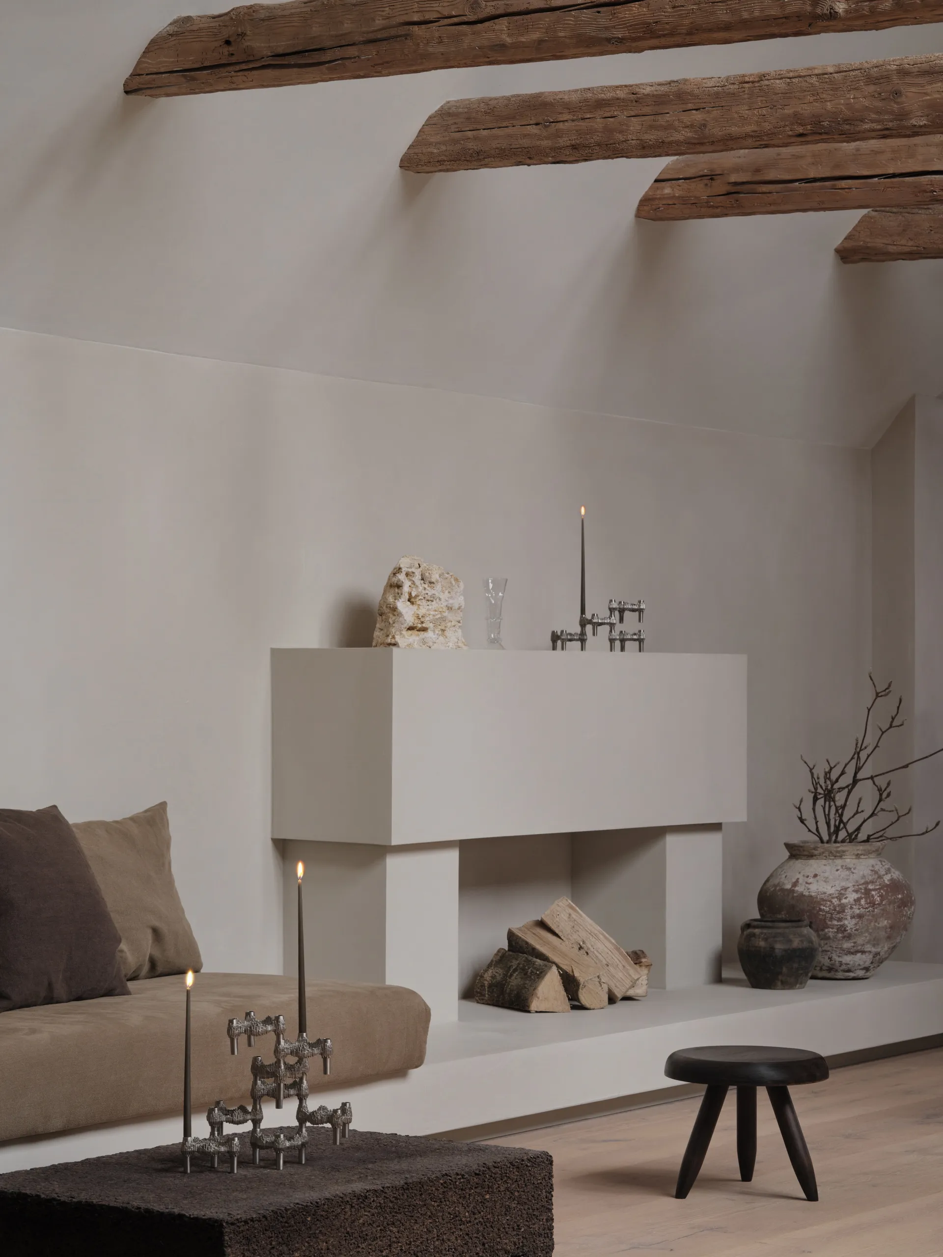 STOFF Nagel Quist candle holder, Brushed chrome STOFF Nagel