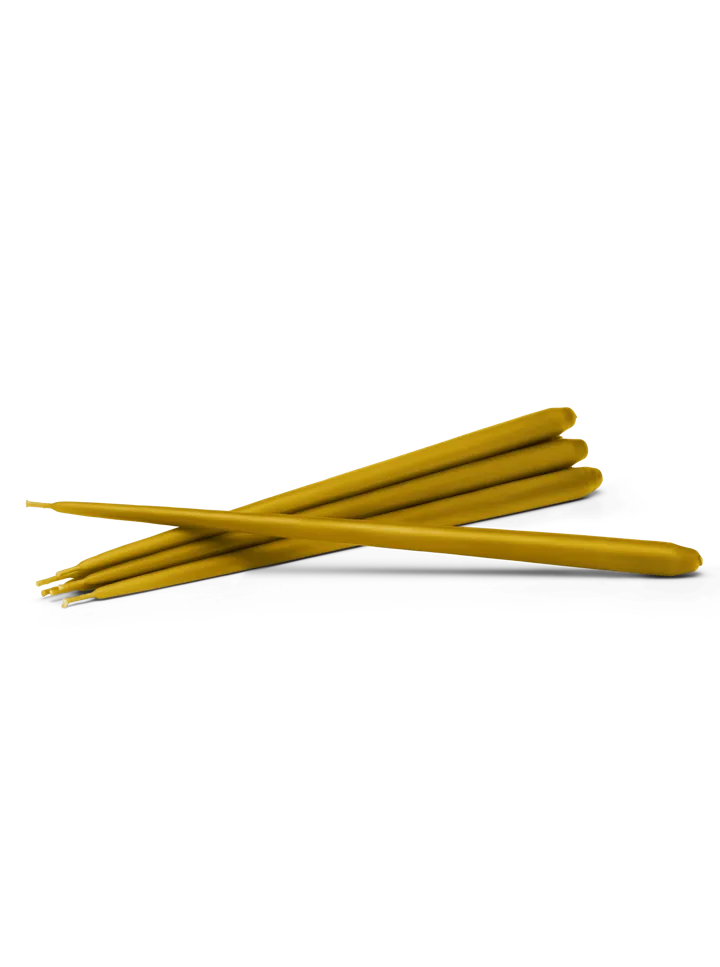STOFF Nagel tapered candle by ester & erik 6-pack - Mustard - STOFF Nagel
