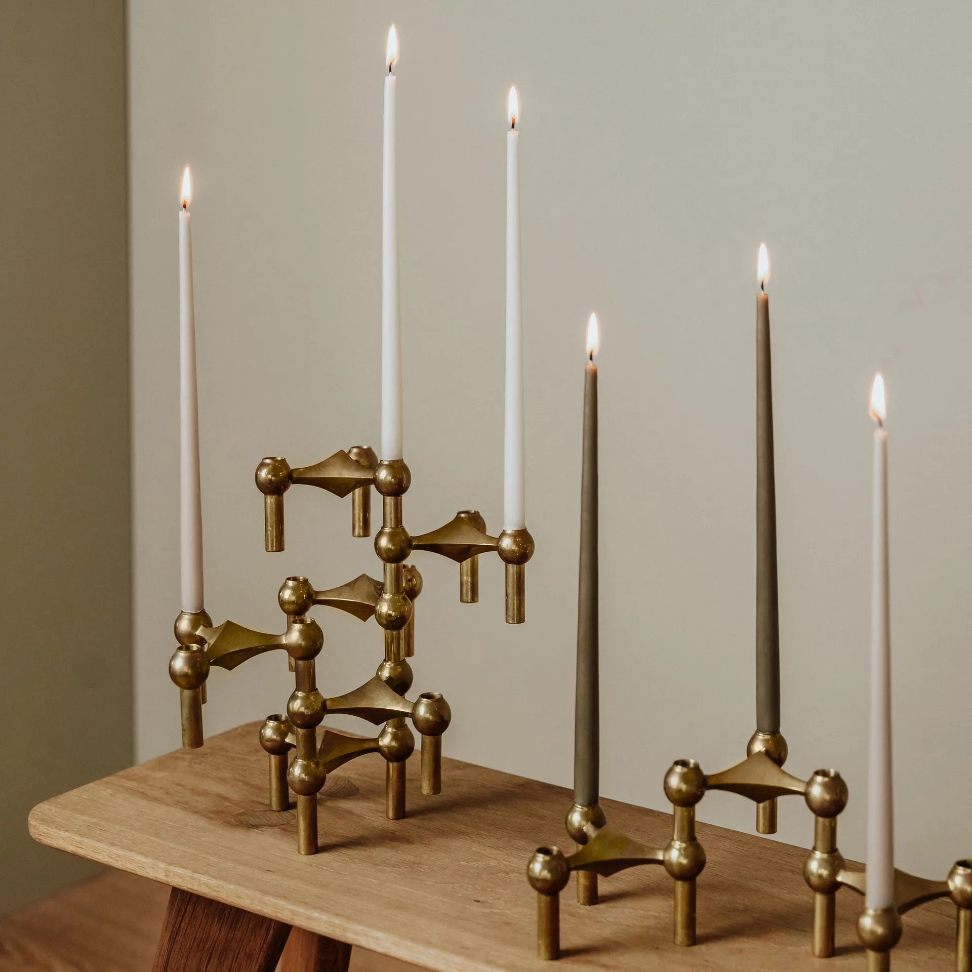 STOFF Nagel tapered candle by ester & erik 6-pack, Taupe STOFF Nagel