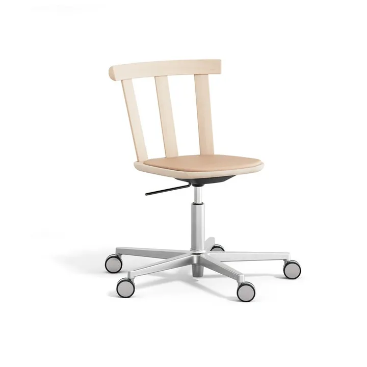 Alt chair swivel base upholstered seat birch - Elmoveget 22011-light matt lacquer - Stolab