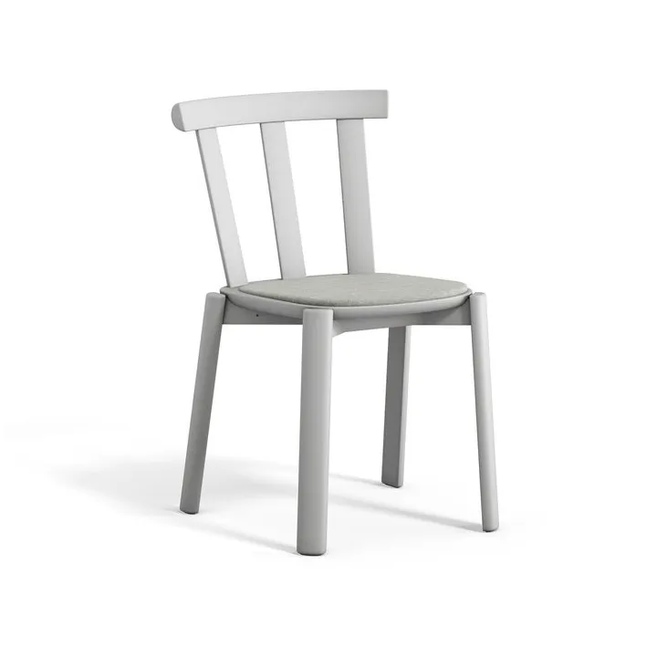 Alt chair upholstered seat birch - Hallingdal 65-110 light grey-light grey 51 - Stolab